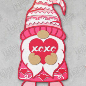 Intra απο ξύλο plywood 3mm-4mm πάχος – Gnome του Αγίου Βαλεντίνου | Επιτραπέζιο αγαλματίδιο Δίασταση  20x20 cm INTRAFABR-110743938