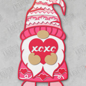 Intra απο ξύλο plywood 3mm-4mm πάχος – Gnome του Αγίου Βαλεντίνου | Επιτραπέζιο αγαλματίδιο Δίασταση  20x20 cm INTRAFABR-110743938 - Image 1