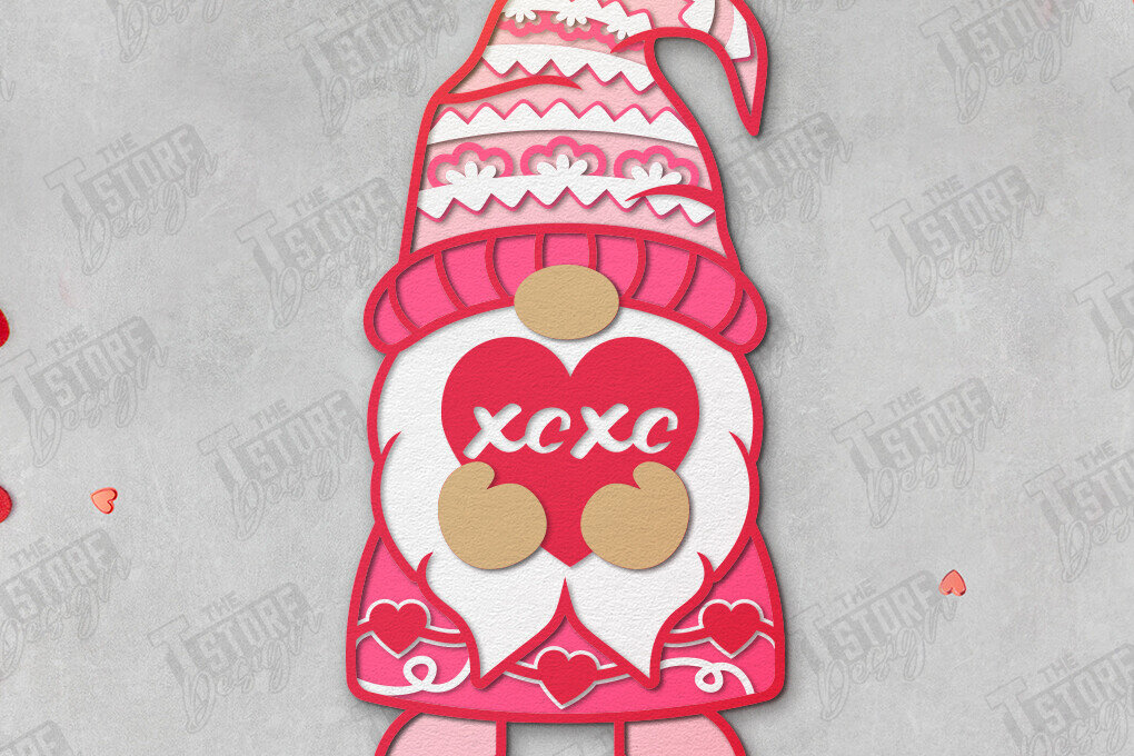 Intra απο ξύλο plywood 3mm-4mm πάχος – Gnome του Αγίου Βαλεντίνου | Επιτραπέζιο αγαλματίδιο Δίασταση  20x20 cm INTRAFABR-110743938