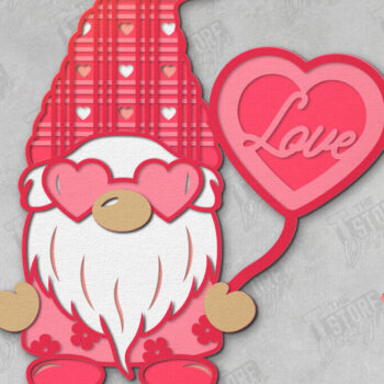 Intra απο ξύλο plywood 3mm-4mm πάχος – Gnome του Αγίου Βαλεντίνου | Επιτραπέζιο αγαλματίδιο Δίασταση  20x20 cm INTRAFABR-110743961 - Image 1