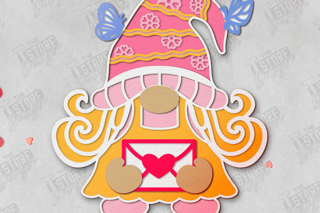 Intra απο ξύλο plywood 3mm-4mm πάχος – Gnome του Αγίου Βαλεντίνου | Επιτραπέζιο αγαλματίδιο Δίασταση  20x20 cm INTRAFABR-110743968