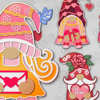 Intra απο ξύλο plywood 3mm-4mm πάχος – Πακέτο Gnomes για την Ημέρα του Αγίου Βαλεντίνου | Αργία Δίασταση  20x20 cm INTRAFABR-110744038 - Image 1