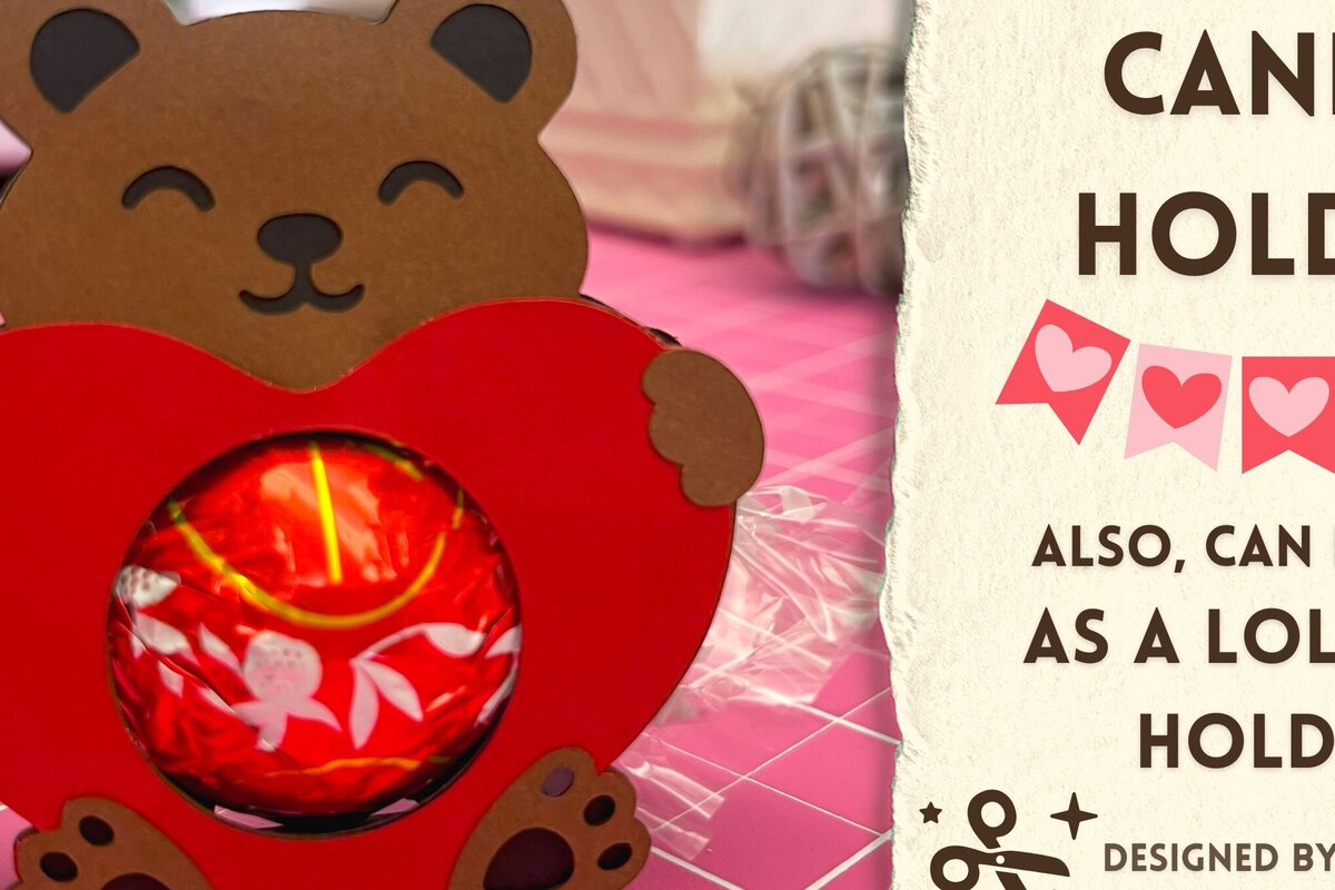 Intra απο ξύλο plywood 3mm-4mm πάχος – Ημέρα του Αγίου Βαλεντίνου Grizzly Bear with Heart Δίασταση  20x20 cm INTRAFABR-90899172