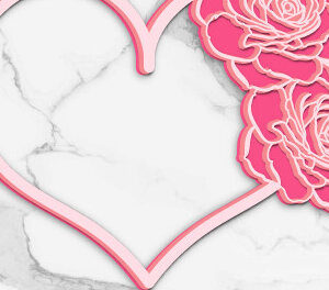 Intra απο ξύλο plywood 3mm-4mm πάχος – Μισή λουλουδάτη καρδιά του Αγίου Βαλεντίνου 1372 Δίασταση  20x20 cm INTRAFABR-115131798