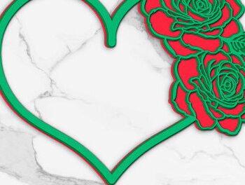 Intra απο ξύλο plywood 3mm-4mm πάχος – Μισή λουλουδάτη καρδιά του Αγίου Βαλεντίνου 1372 Δίασταση  20x20 cm INTRAFABR-115131798 - Image 2