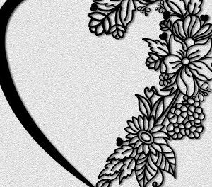 Intra απο ξύλο plywood 3mm-4mm πάχος – Ημέρα του Αγίου Βαλεντίνου Half Floral Heart 1398 Δίασταση  20x20 cm INTRAFABR-115513405