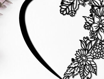 Intra απο ξύλο plywood 3mm-4mm πάχος – Ημέρα του Αγίου Βαλεντίνου Half Floral Heart 1398 Δίασταση  20x20 cm INTRAFABR-115513405 - Image 3