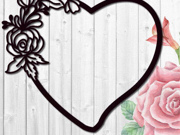 Intra απο ξύλο plywood 3mm-4mm πάχος – Ημι-λουλουδάτη καρδιά του Αγίου Βαλεντίνου 1402 Δίασταση  20x20 cm INTRAFABR-115633999 - Image 3