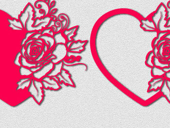 Intra απο ξύλο plywood 3mm-4mm πάχος – Ημι-λουλουδάτη καρδιά του Αγίου Βαλεντίνου 1406 Δίασταση  20x20 cm INTRAFABR-115636707 - Image 1