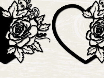 Intra απο ξύλο plywood 3mm-4mm πάχος – Ημι-λουλουδάτη καρδιά του Αγίου Βαλεντίνου 1406 Δίασταση  20x20 cm INTRAFABR-115636707 - Image 2