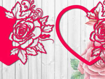 Intra απο ξύλο plywood 3mm-4mm πάχος – Ημι-λουλουδάτη καρδιά του Αγίου Βαλεντίνου 1406 Δίασταση  20x20 cm INTRAFABR-115636707 - Image 3