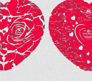 Intra απο ξύλο plywood 3mm-4mm πάχος – Ημι-λουλουδάτη καρδιά 1408 για την Ημέρα του Αγίου Βαλεντίνου Δίασταση  20x20 cm INTRAFABR-115639727
