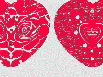 Intra απο ξύλο plywood 3mm-4mm πάχος – Ημι-λουλουδάτη καρδιά 1408 για την Ημέρα του Αγίου Βαλεντίνου Δίασταση  20x20 cm INTRAFABR-115639727 - Image 1