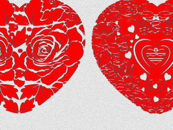 Intra απο ξύλο plywood 3mm-4mm πάχος – Ημι-λουλουδάτη καρδιά 1408 για την Ημέρα του Αγίου Βαλεντίνου Δίασταση  20x20 cm INTRAFABR-115639727 - Image 2