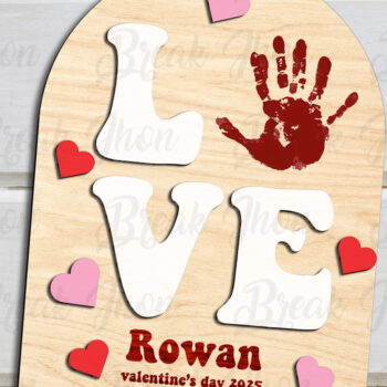 Intra απο ξύλο plywood 3mm-4mm πάχος – Ημέρα του Αγίου Βαλεντίνου Hand Print Δίασταση  20x20 cm INTRAFABR-114049528 - Image 1