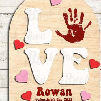 Intra απο ξύλο plywood 3mm-4mm πάχος – Ημέρα του Αγίου Βαλεντίνου Hand Print Δίασταση  20x20 cm INTRAFABR-114049528 - Image 2