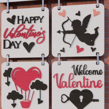 Intra απο ξύλο plywood 3mm-4mm πάχος – Κρεμαστή πινακίδα για την ημέρα του Αγίου Βαλεντίνου Κόψιμο με λέιζερ Δίασταση  20x20 cm INTRAFABR-88140104 - Image 1