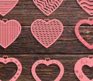 Intra απο ξύλο plywood 3mm-4mm πάχος – Ημέρα του Αγίου Βαλεντίνου Heart 2 Layer Cut841 Δίασταση  20x20 cm INTRAFABR-115129508