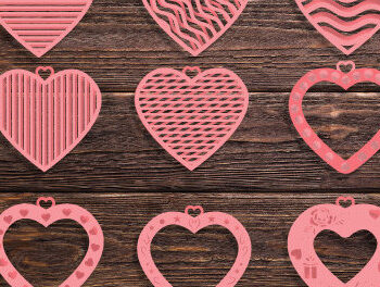 Intra απο ξύλο plywood 3mm-4mm πάχος – Ημέρα του Αγίου Βαλεντίνου Heart 2 Layer Cut841 Δίασταση  20x20 cm INTRAFABR-115129508 - Image 1