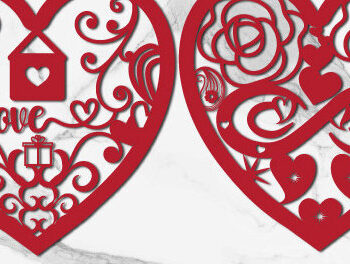 Intra απο ξύλο plywood 3mm-4mm πάχος – Πακέτο καρδιάς για την ημέρα του Αγίου Βαλεντίνου Cut1336 Δίασταση  20x20 cm INTRAFABR-114867332 - Image 3