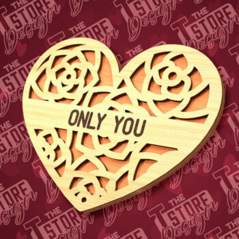 Intra απο ξύλο plywood 3mm-4mm πάχος – Σουβέρ καρδιών για την ημέρα του Αγίου Βαλεντίνου Δίασταση  20x20 cm INTRAFABR-89704771 - Image 1