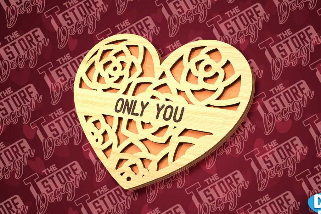 Intra απο ξύλο plywood 3mm-4mm πάχος – Σουβέρ καρδιών για την ημέρα του Αγίου Βαλεντίνου Δίασταση  20x20 cm INTRAFABR-89704771