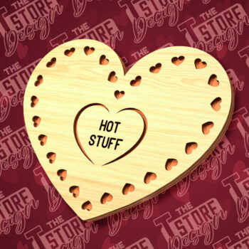 Intra απο ξύλο plywood 3mm-4mm πάχος – Σουβέρ καρδιών για την ημέρα του Αγίου Βαλεντίνου Δίασταση  20x20 cm INTRAFABR-89704796 - Image 1