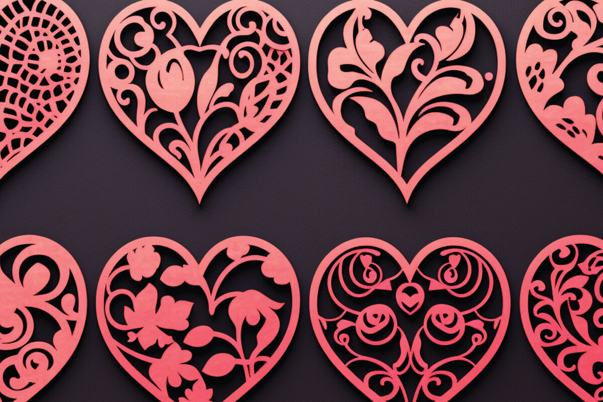 Intra απο ξύλο plywood 3mm-4mm πάχος – Πακέτο Heart Element για την Ημέρα του Αγίου Βαλεντίνου Δίασταση  20x20 cm INTRAFABR-85766535