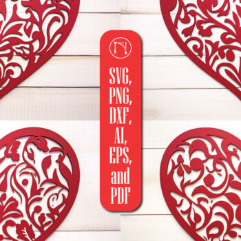 Intra απο ξύλο plywood 3mm-4mm πάχος – Πακέτο Heart Element για την Ημέρα του Αγίου Βαλεντίνου Δίασταση  20x20 cm INTRAFABR-85767345 - Image 5