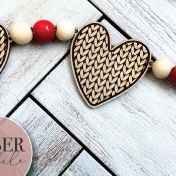 Intra απο ξύλο plywood 3mm-4mm πάχος – Ημέρα του Αγίου Βαλεντίνου Heart Garland Δίασταση  20x20 cm INTRAFABR-72643989 - Image 1