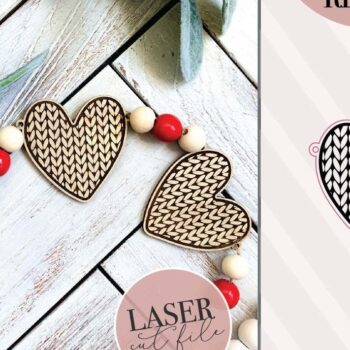 Intra απο ξύλο plywood 3mm-4mm πάχος – Ημέρα του Αγίου Βαλεντίνου Heart Garland Δίασταση  20x20 cm INTRAFABR-72643989 - Image 4