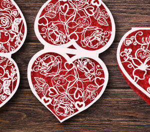 Intra απο ξύλο plywood 3mm-4mm πάχος – Δωροκάρτα για την ημέρα του Αγίου Βαλεντίνου 860 Δίασταση  20x20 cm INTRAFABR-87675127