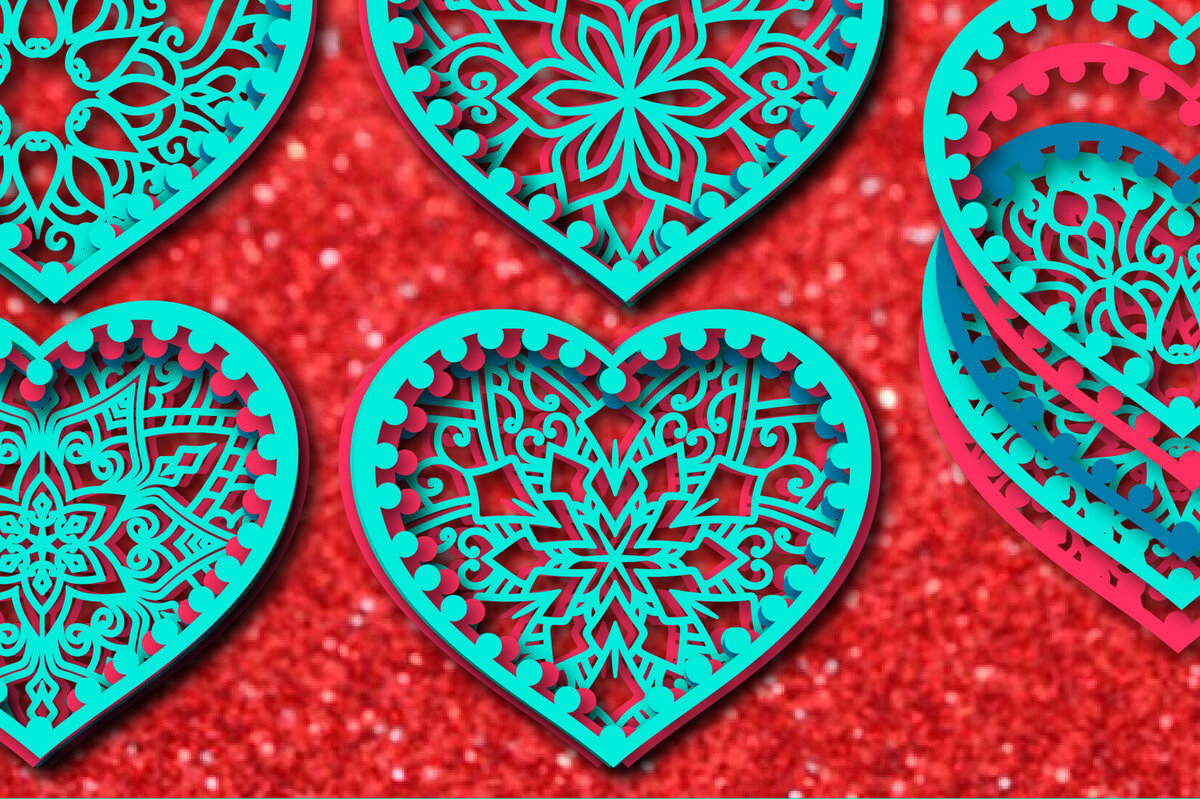 Intra απο ξύλο plywood 3mm-4mm πάχος – Κάρτα Mandala για την Ημέρα του Αγίου Βαλεντίνου871 Δίασταση  20x20 cm INTRAFABR-88819568