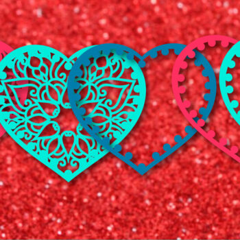 Intra απο ξύλο plywood 3mm-4mm πάχος – Κάρτα Mandala για την Ημέρα του Αγίου Βαλεντίνου871 Δίασταση  20x20 cm INTRAFABR-88819568 - Image 2