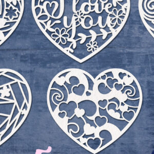 Intra απο ξύλο plywood 3mm-4mm πάχος – Δέσμη κοπής χαρτιού για την ημέρα του Αγίου Βαλεντίνου Δίασταση  20x20 cm INTRAFABR-88294592