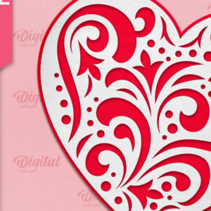 Intra απο ξύλο plywood 3mm-4mm πάχος – Ημέρα του Αγίου Βαλεντίνου Heart Paper Cut Δίασταση  20x20 cm INTRAFABR-88294324
