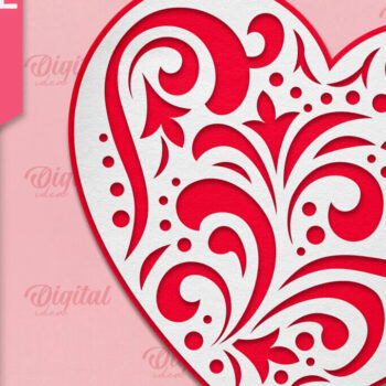 Intra απο ξύλο plywood 3mm-4mm πάχος – Ημέρα του Αγίου Βαλεντίνου Heart Paper Cut Δίασταση  20x20 cm INTRAFABR-88294324 - Image 1