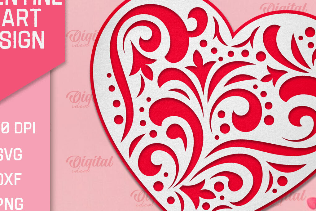 Intra απο ξύλο plywood 3mm-4mm πάχος – Ημέρα του Αγίου Βαλεντίνου Heart Paper Cut Δίασταση  20x20 cm INTRAFABR-88294324