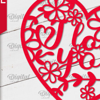 Intra απο ξύλο plywood 3mm-4mm πάχος – Ημέρα του Αγίου Βαλεντίνου Heart Paper Cut Δίασταση  20x20 cm INTRAFABR-88224544 - Image 1