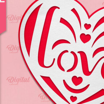 Intra απο ξύλο plywood 3mm-4mm πάχος – Ημέρα του Αγίου Βαλεντίνου Heart Paper Cut Δίασταση  20x20 cm INTRAFABR-88293781 - Image 1