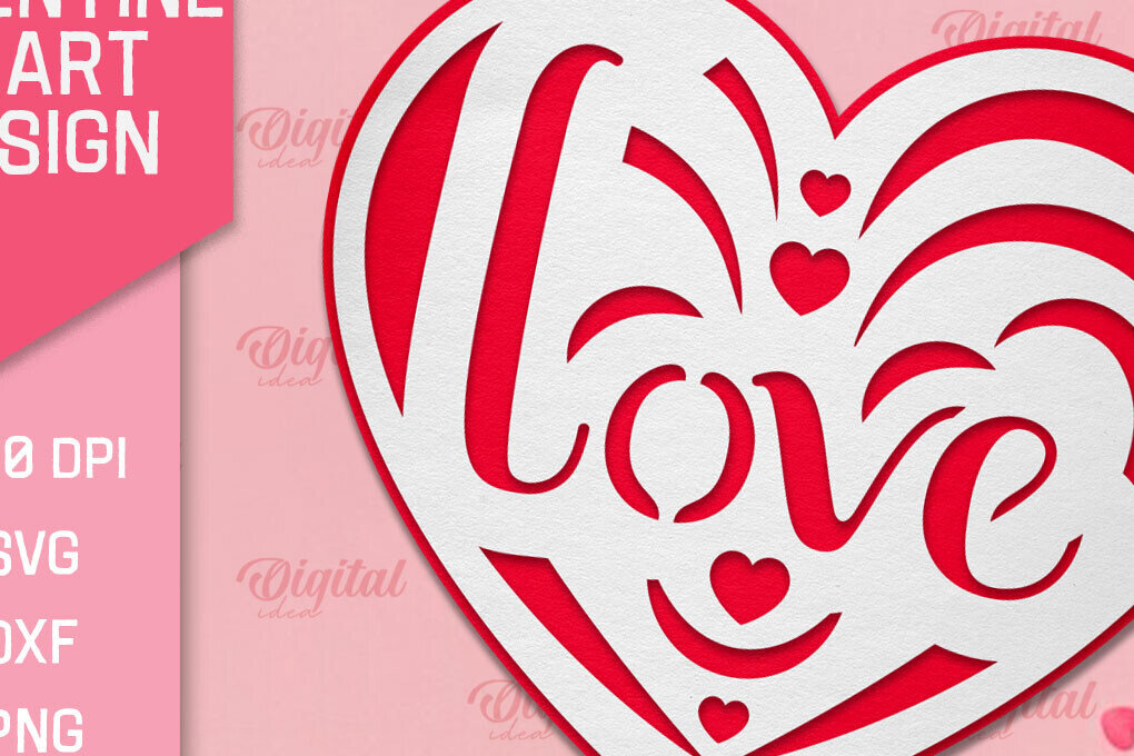 Intra απο ξύλο plywood 3mm-4mm πάχος – Ημέρα του Αγίου Βαλεντίνου Heart Paper Cut Δίασταση  20x20 cm INTRAFABR-88293781