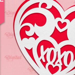 Intra απο ξύλο plywood 3mm-4mm πάχος – Ημέρα του Αγίου Βαλεντίνου Heart Paper Cut Δίασταση  20x20 cm INTRAFABR-88294011