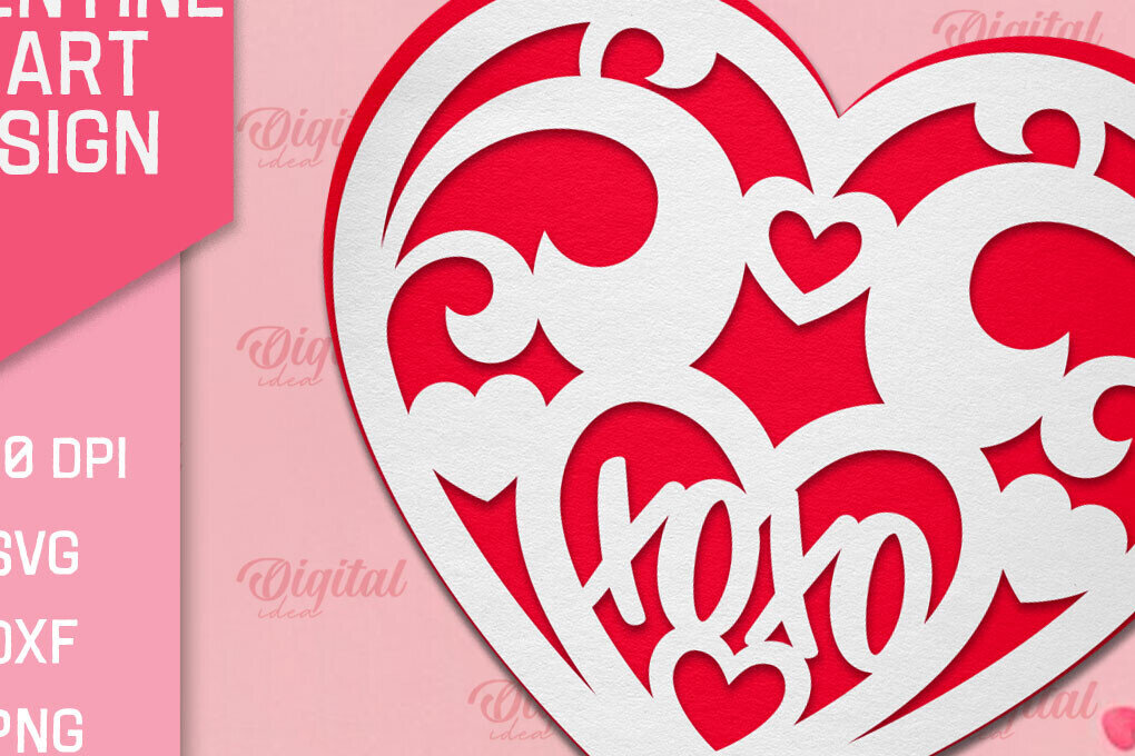 Intra απο ξύλο plywood 3mm-4mm πάχος – Ημέρα του Αγίου Βαλεντίνου Heart Paper Cut Δίασταση  20x20 cm INTRAFABR-88294011