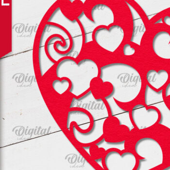 Intra απο ξύλο plywood 3mm-4mm πάχος – Ημέρα του Αγίου Βαλεντίνου Heart Paper Cut Δίασταση  20x20 cm INTRAFABR-88212082 - Image 1