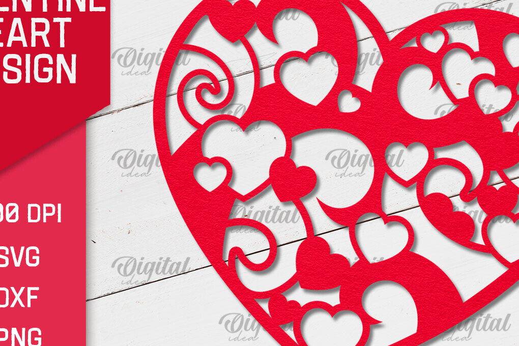 Intra απο ξύλο plywood 3mm-4mm πάχος – Ημέρα του Αγίου Βαλεντίνου Heart Paper Cut Δίασταση  20x20 cm INTRAFABR-88212082