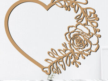 Intra απο ξύλο plywood 3mm-4mm πάχος – Κορνίζα για την ημέρα του Αγίου Βαλεντίνου Heart Rose1388 Δίασταση  20x20 cm INTRAFABR-115419348 - Image 3