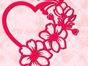 Intra απο ξύλο plywood 3mm-4mm πάχος – Κορνίζα για την ημέρα του Αγίου Βαλεντίνου Heart Rose1390 Δίασταση  20x20 cm INTRAFABR-115424270 - Image 1