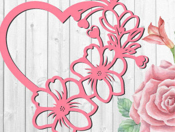 Intra απο ξύλο plywood 3mm-4mm πάχος – Κορνίζα για την ημέρα του Αγίου Βαλεντίνου Heart Rose1390 Δίασταση  20x20 cm INTRAFABR-115424270 - Image 3
