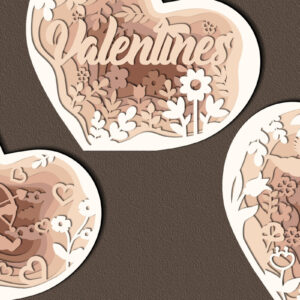 Intra απο ξύλο plywood 3mm-4mm πάχος – Σετ καρδιών για την ημέρα του Αγίου Βαλεντίνου 3 τεμ Δίασταση  20x20 cm INTRAFABR-58203757
