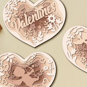 Intra απο ξύλο plywood 3mm-4mm πάχος – Σετ καρδιών για την ημέρα του Αγίου Βαλεντίνου 3 τεμ Δίασταση  20x20 cm INTRAFABR-58203757 - Image 2